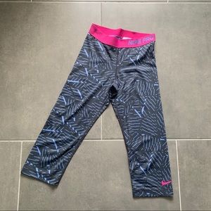 Nike pro small leggings pink blue